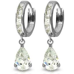 5.7 Carat 14K Solid White Gold Lover And Beloved Cubic Zirconia Earrings