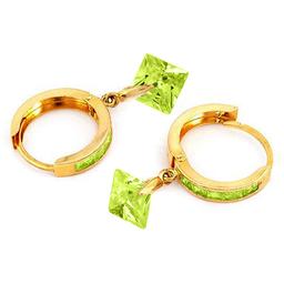7.58 CTW 14K Solid Gold Marlena Green Zirconia Earrings