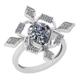 1.86 Ctw Diamond I2/I3 14K White Gold Vintage Style Ring