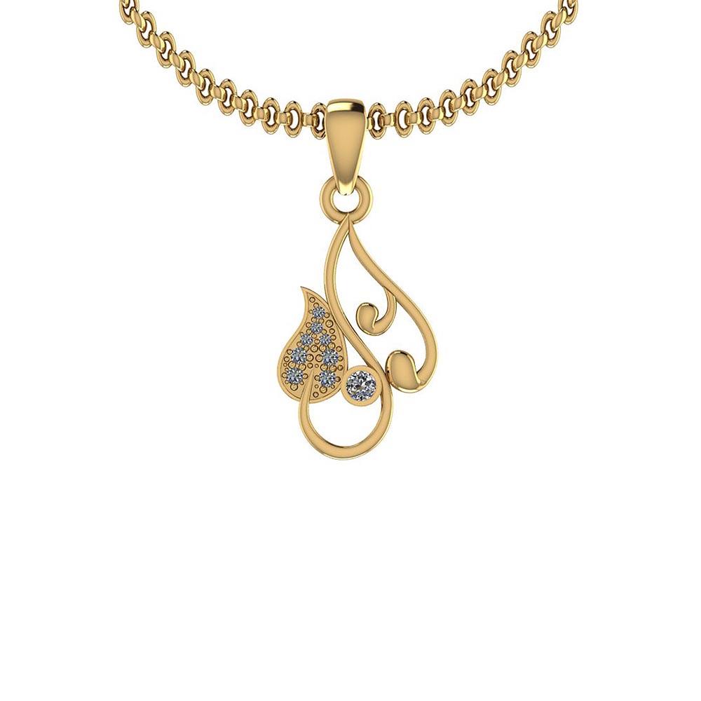 0.15 Ctw VS/SI1 Diamond 14K Yellow Gold Pendant