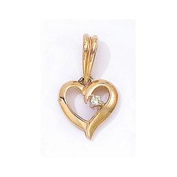 14K Yellow Gold Diamond Heart Pendant 0.03 CTW