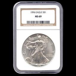 Certified Uncirculated Silver Eagle 1996 MS69