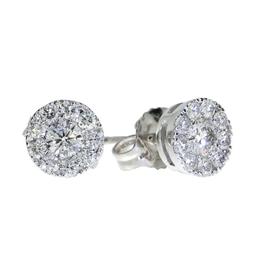 14K White Gold .51 ct Diamond Cluster Stud Earrings