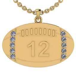 0.35 Ctw SI2/I1 Diamond 14K Yellow Gold Football Rugby Necklace