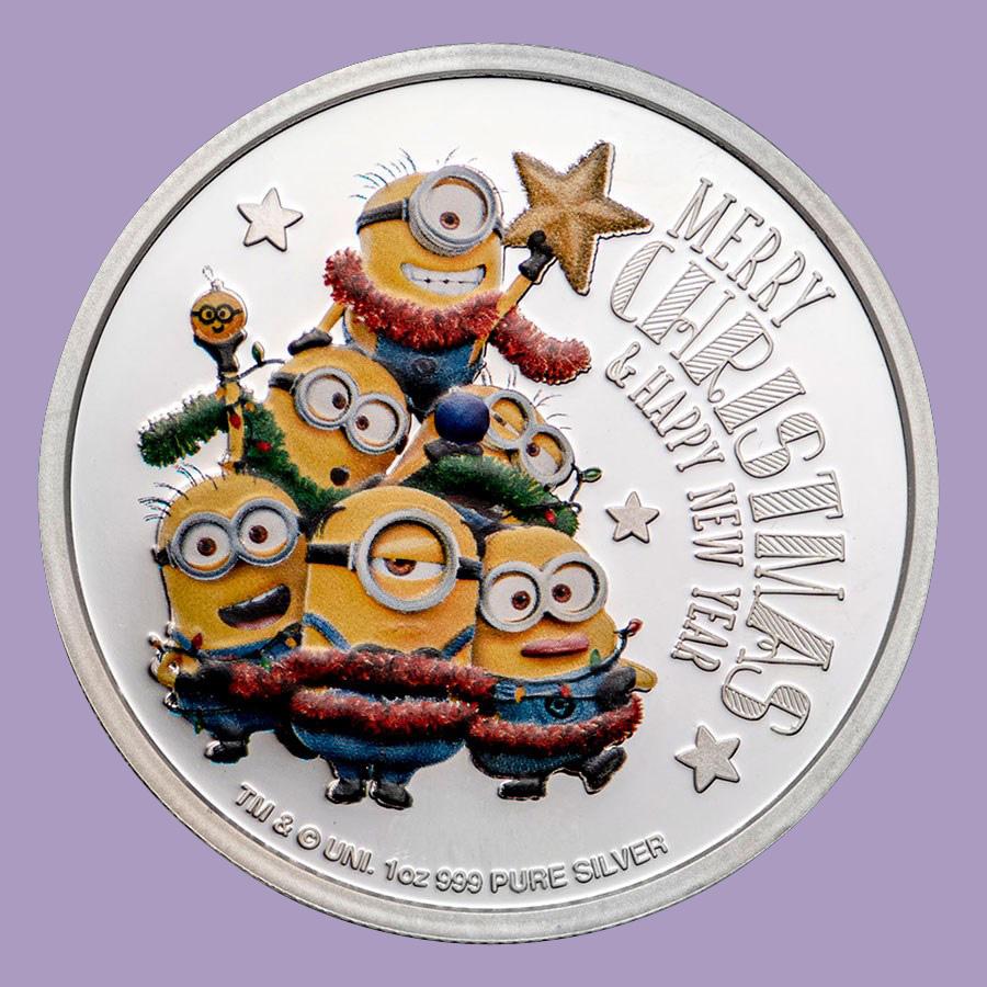 2018 Niue 1 oz Silver $2 Despicable Me: Christmas Minion Proof