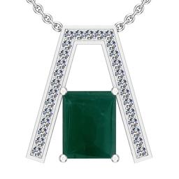 21.72 Ctw VS/SI1 Emerald And Diamond Platinum Pendant