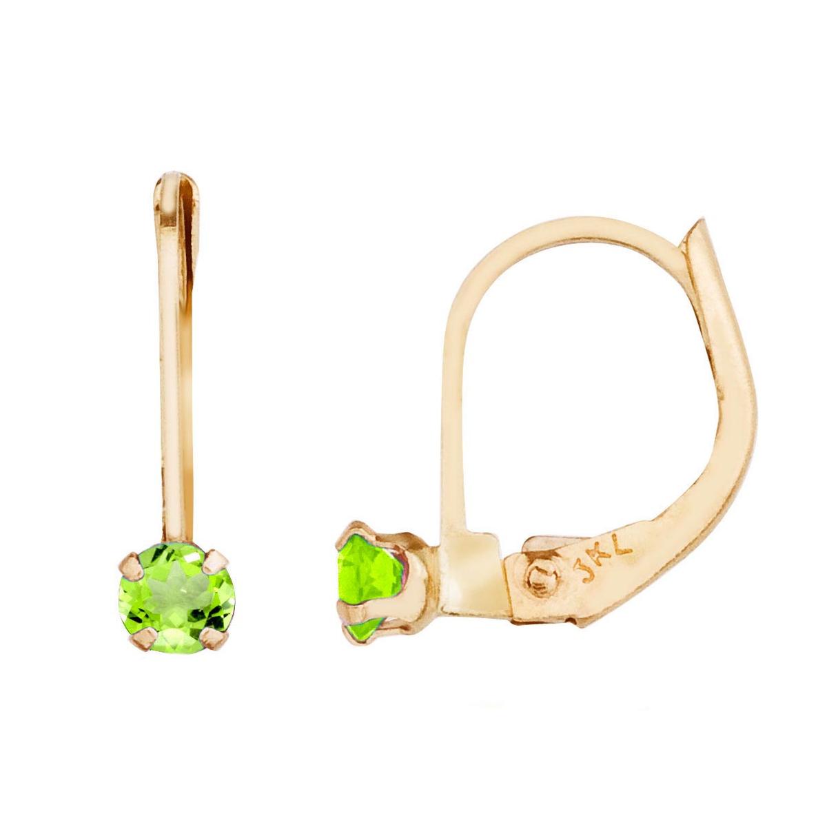 14k Petite Peridot Leverback Earrings