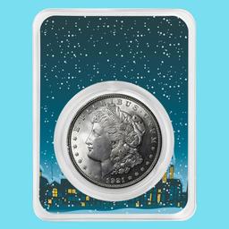 1921 Morgan Silver Dollar Snowy Scene BU