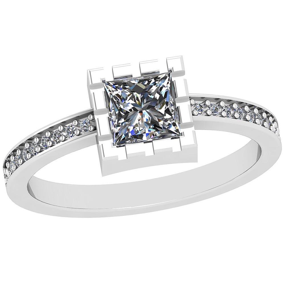 0.75 Ctw SI2/I1 Diamond Platinum Ring