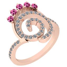 0.96 Ctw VS/SI1 Pink Sapphire And Diamond 14K Rose Gold Ring