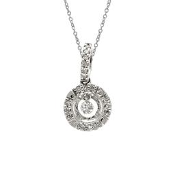 Certified 14K White Gold Dashing Diamonds Pendant