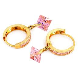 7.58 CTW 14K Solid Gold Marlena Pink Zirconia Earrings