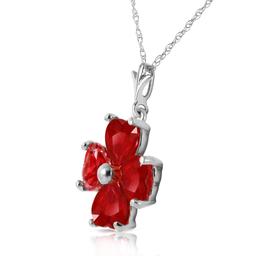 3.6 CTW 14K Solid White Gold Change Yourself Ruby Necklace