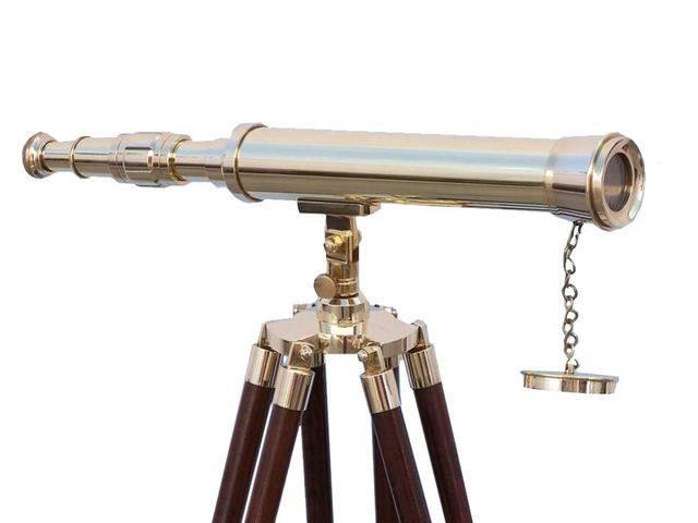 Floor Standing Brass Harbor Master Telescope 50in.