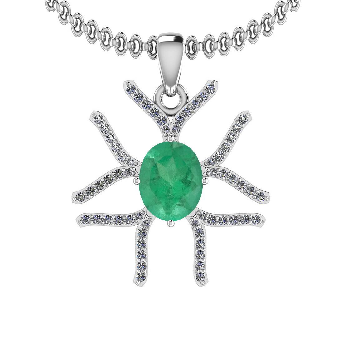 1.66 Ctw VS/SI1 Emerald And Diamond 14K White Gold