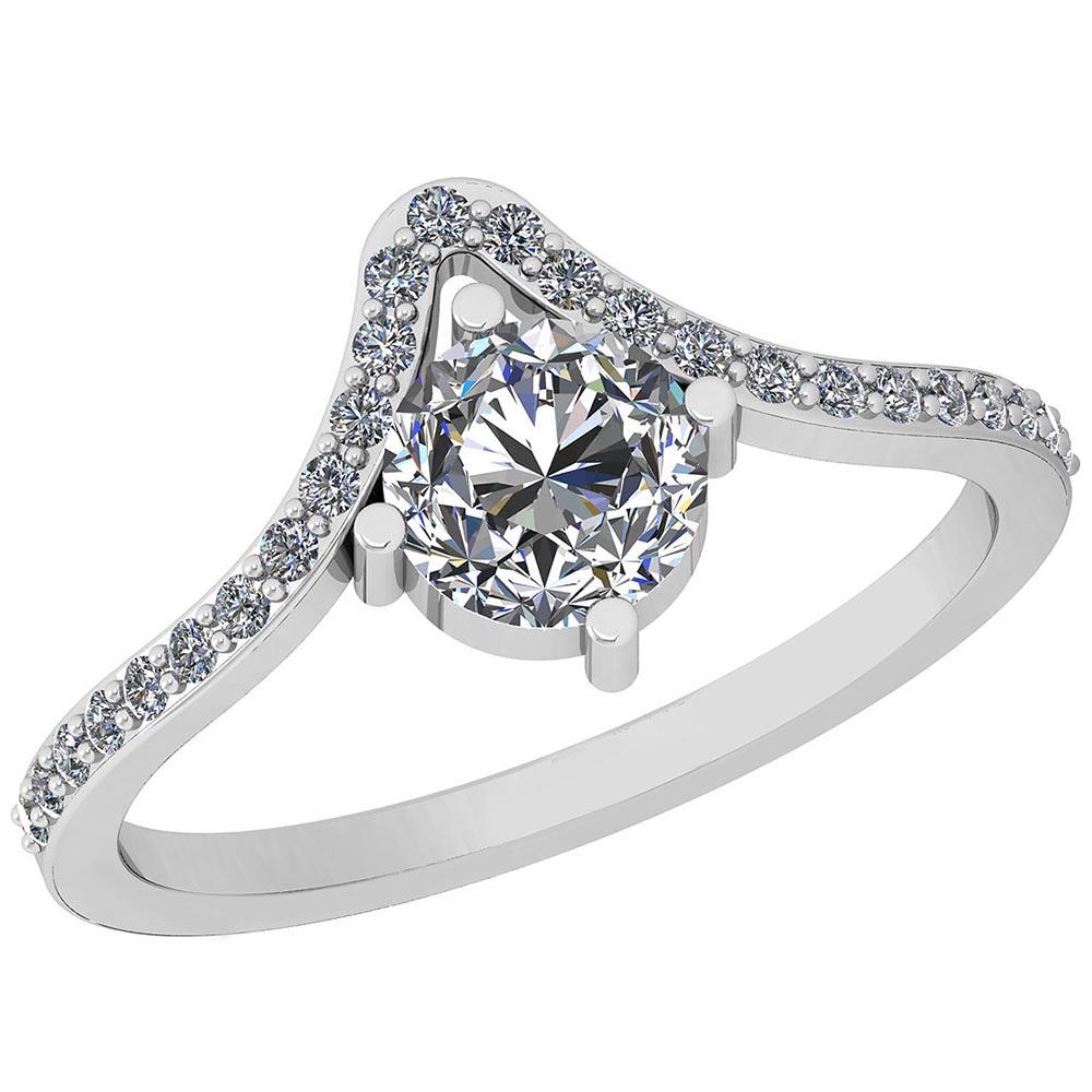 1.25 Ctw Diamond I2/I3 14K White Gold Vintage Style Ring