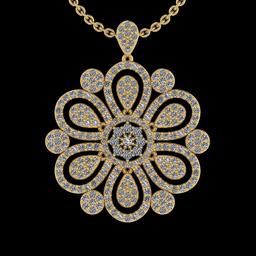 1.26 Ctw I2/I3 Diamond 10K Yellow Gold Victorian Style Pendant