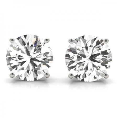 CERTIFIED 0.5 CTW E/I1 LAB GROWN DIAMOND EARRINGS IN 14K WHITE GOLD