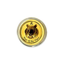 Australian Series II Lunar Gold Quarter Ounce 2010 Tiger