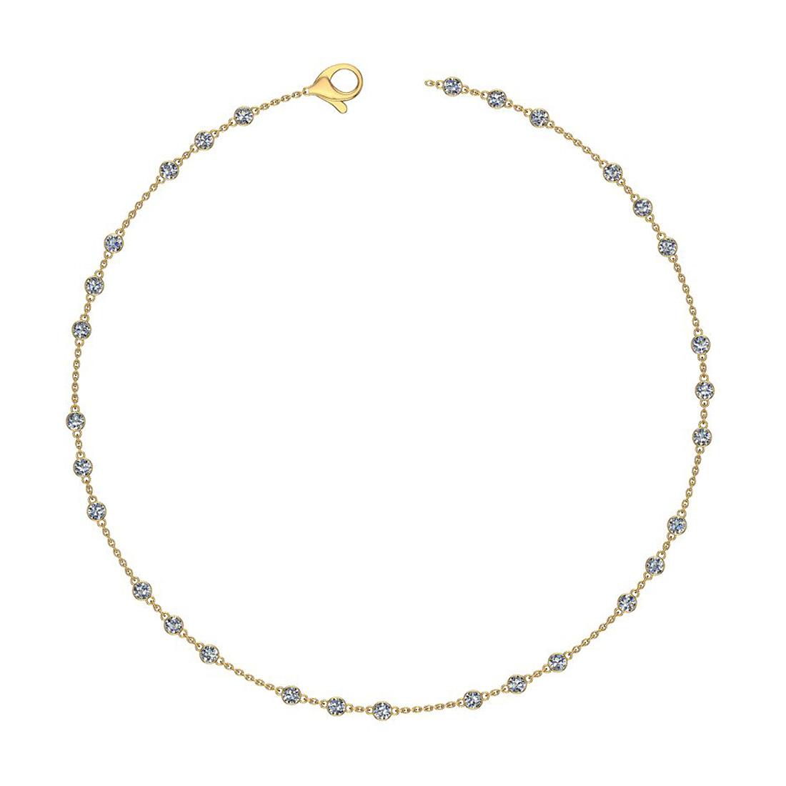 Certified 0.90 Ctw SI2/I1 Diamond 14K Yellow Gold Yard Necklace