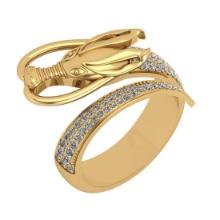 0.70 Ctw VS/SI1 Diamond 14K Yellow Gold Vintage Style Dragon Ring
