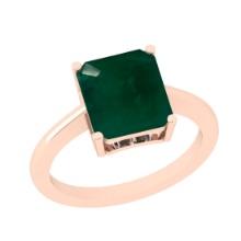 3.36 Ctw Emerald 18K Rose Gold Solitaire Ring
