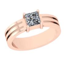 0.75 Ctw VS/SI1 Diamond Style 14K Rose Gold Solitaire Ring