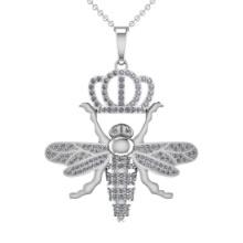 1.86 Ctw VS/SI1 Diamond 14K White Gold butterfly Necklace ALL DIAMOND ARE LAB GROWN