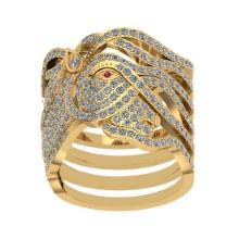 1.71 Ctw VS/SI1 Diamond 14K Yellow Gold Men's Horse Band Ring