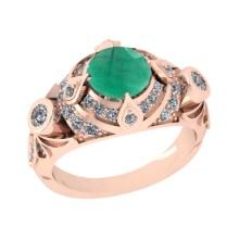 1.95 Ctw VS/SI1 Emerald And Diamond 14K Rose Gold Vintage Style Filigree Ring