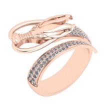 0.70 Ctw VS/SI1 Diamond 14K Rose Gold Vintage Style Dragon Ring