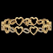 0.55 CtwVS/SI1 Diamond 14K Yellow Gold Bracelet (ALL DIAMOND ARE LAB GROWN )