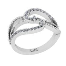 0.43 Ctw VS/SI1 Diamond Prong Set 10K White Gold Engagement Band Ring