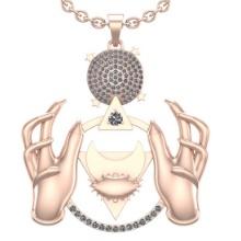 1.20 Ctw VS/SI1 Diamond 14K Rose Gold Pendant Necklace