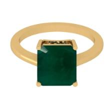 3.36 Ctw Emerald 18K Yellow Gold Solitaire Ring