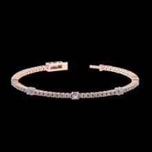 2.16 CtwVS/SI1 Diamond 14K Rose Gold Bracelet (ALL DIAMOND ARE LAB GROWN)