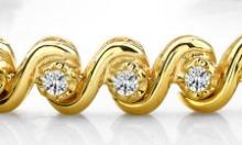 14K YELLOW GOLD .65 CTW G-H VS/SI1 DIAMOND TENNIS BRACELET ALL DIAMOND ARE LAB GROWN DIAMOND )