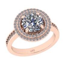 2.41 Ctw SI2/I1 Diamond 14K Rose Gold Engagement Halo Ring(ALL DIAMOND ARE LAB GROWN)