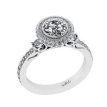2.26 Ctw VS/SI1 Diamond 14K White Gold Engagement Halo Ring(ALL DIAMOND ARE LAB GROWN)