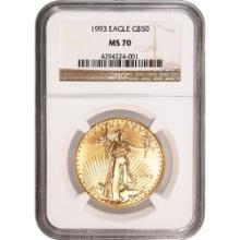 Certified American $50 Gold Eagle 1993 MS70 NGC