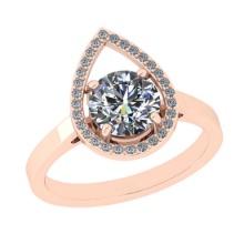1.25 Ctw SI2/I1 Diamond 14K Rose Gold Engagement Halo Ring(ALL DIAMOND ARE LAB GROWN)