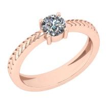 CERTIFIED 1.17 CTW J/SI2 ROUND (LAB GROWN Certified DIAMOND SOLITAIRE RING ) IN 14K YELLOW GOLD