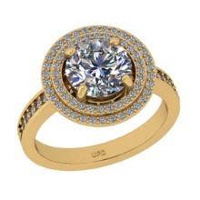 2.41 Ctw SI2/I1 Diamond 14K Yellow Gold Engagement Halo Ring(ALL DIAMOND ARE LAB GROWN)