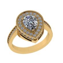 2.84 Ctw VS/SI1 Diamond 14K Yellow Gold Engagement Halo Ring(ALL DIAMOND ARE LAB GROWN)
