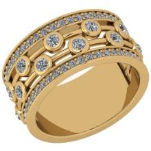 0.83 Ctw VS/SI1 Diamond 18K Yellow Gold Band Ring ALL DIAMOND ARE LAB GROWN DIAMOND