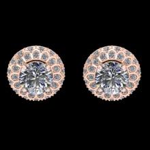 4.66 Ctw VS/SI1 Diamond 14K Rose Gold Stud Earrings (ALL DIAMOND LAB GROWN Diamond )