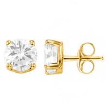 CERTIFIED 2.07 CTW ROUND H/VS1 DIAMOND (LAB GROWN Certified DIAMOND SOLITAIRE EARRINGS ) IN 14K YELL