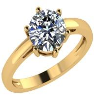 CERTIFIED 2.11 CTW D/VS1 ROUND (LAB GROWN Certified DIAMOND SOLITAIRE RING ) IN 14K YELLOW GOLD