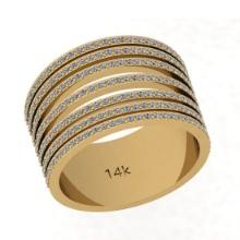 1.30 Ctw Si2/i1 Diamond 14K Yellow Gold Groom Wedding Band Ring