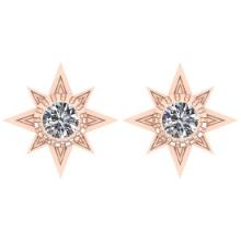 CERTIFIED 2.01 CTW ROUND E/VS2 DIAMOND (LAB GROWN Certified DIAMOND SOLITAIRE EARRINGS ) IN 14K YELL